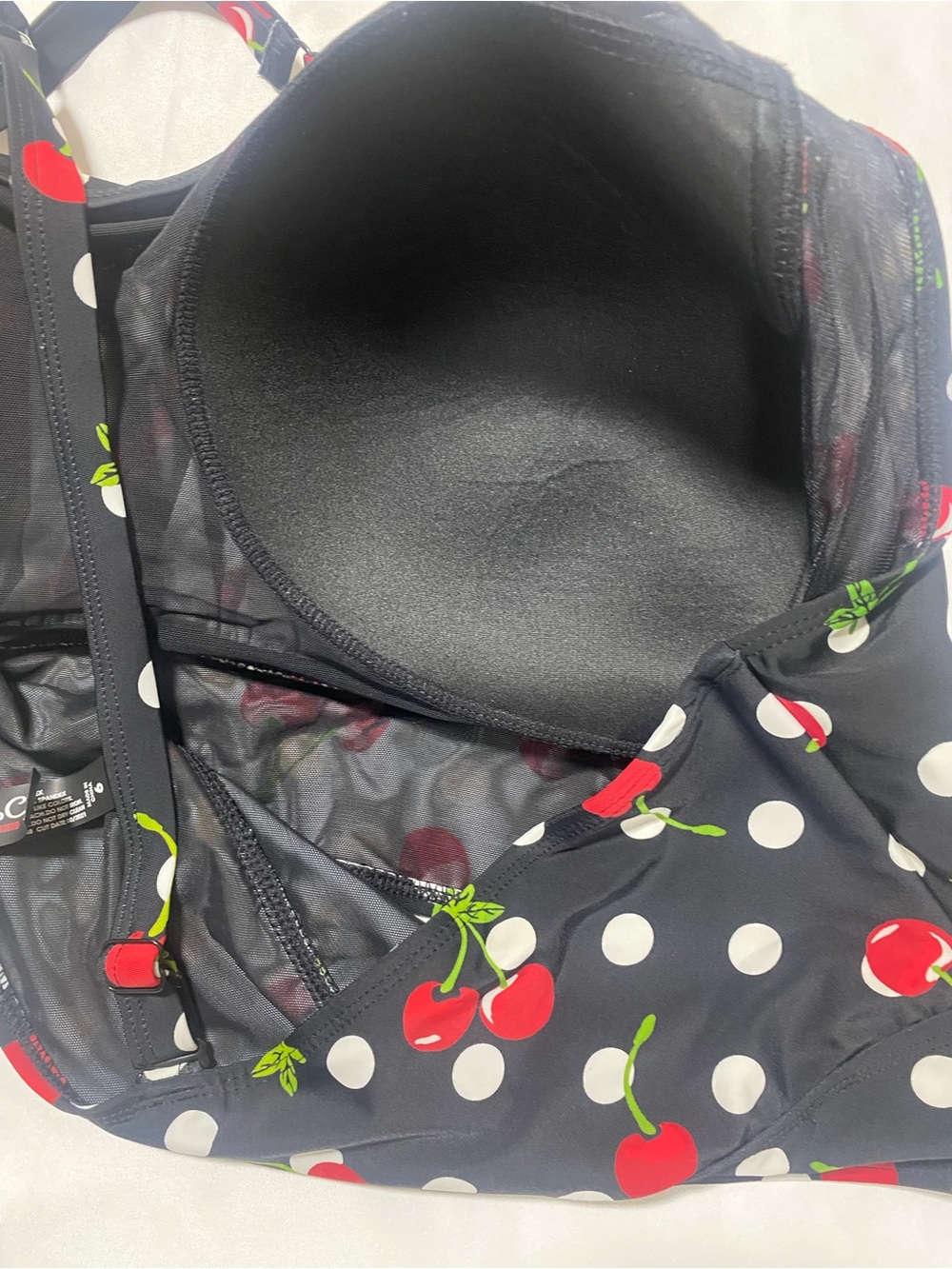 torrid Black Cherry Polka Dot Bikini Top with Red Cherries - Picture 5 of 5